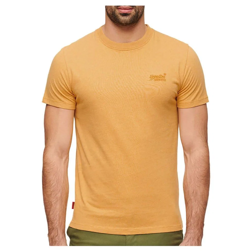 Мужская футболка с принтом Essential Logo EMB Superdry, 2-Yellow Ocher Melange — фото 2