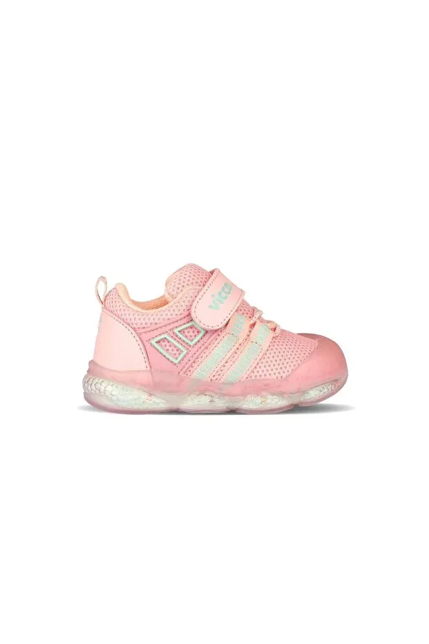 Детские спортивные туфли для мальчиков со светодиодами Orante first step baby lighted sports shoes Vicco, Powder