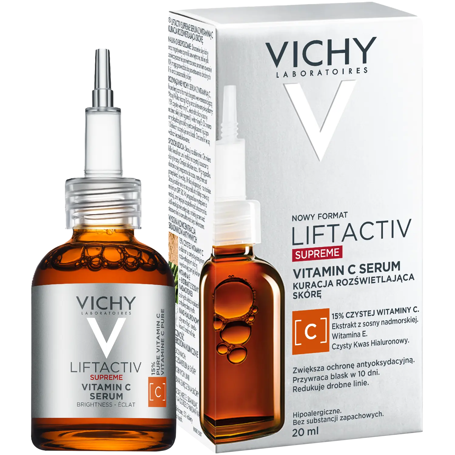 Сыворотка Vichy — Liftactiv Supreme Vitamin C Serum осветляющая с % витамином С для лица, 20 мл — фото 3
