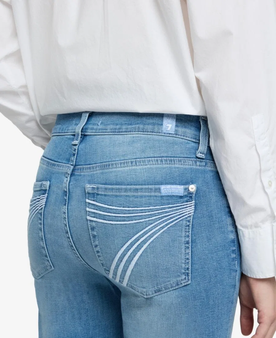 Джинсы клеш с высокой талией Dojo Tailorless Mid-Rise Flare Jeans 7 For All Mankind, Ideal — фото 4