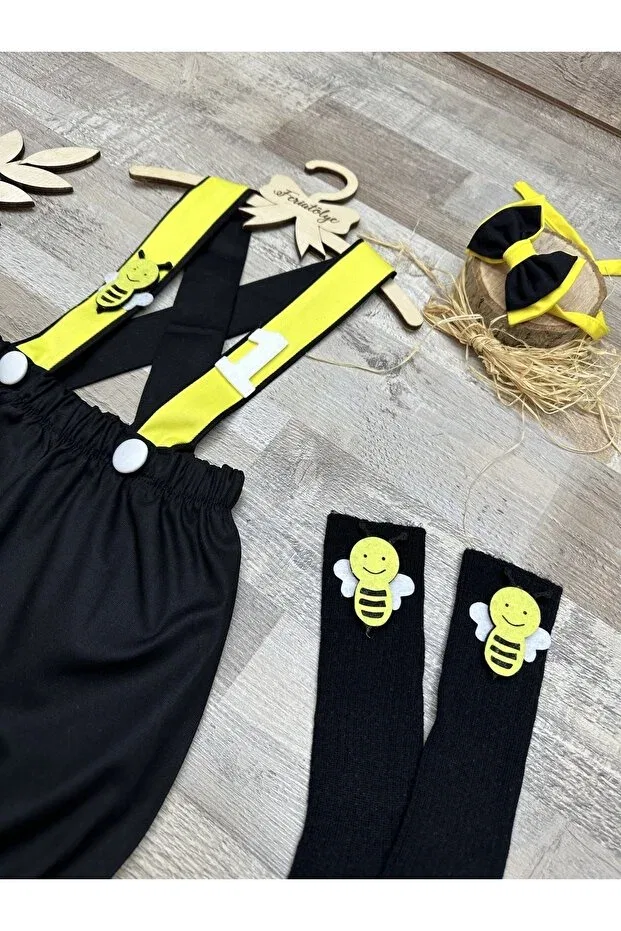Детский комбинезон для мальчиков хлопковый Bee Concept Black And Yellow Feriatolye, Black — фото 3