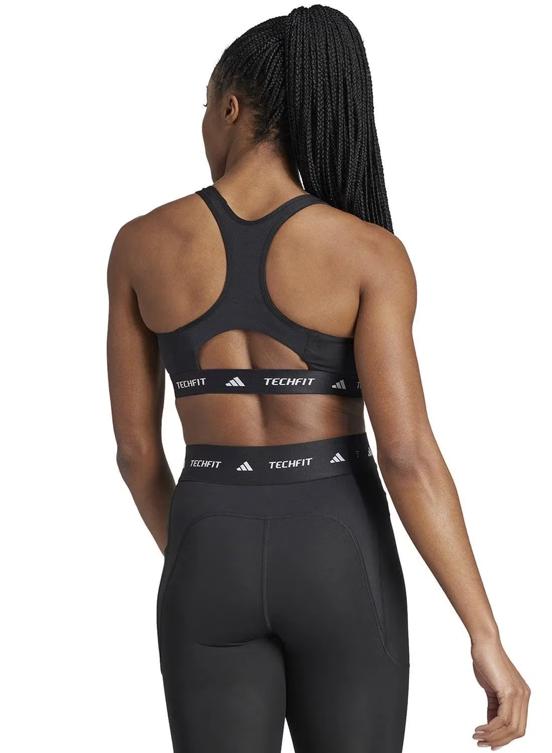 Бюстгальтер спортивный компрессионный Techfit Adidas, черный — фото 2