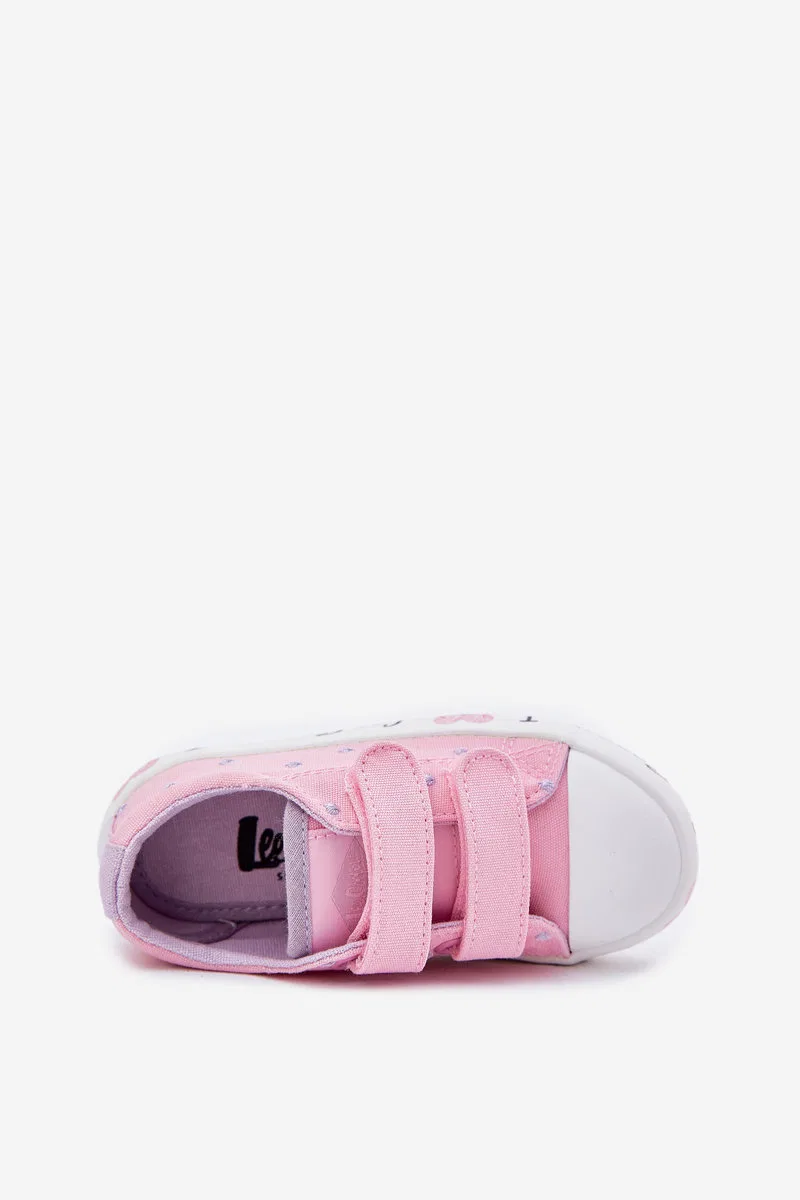 Детские кеды для девочек на липучках Lee Cooper, Pink — фото 4