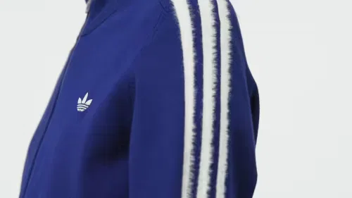 Женская вязаная спортивная куртка с высоким воротом Firebird Adidas Originals, темно-синий/белый — фото 2