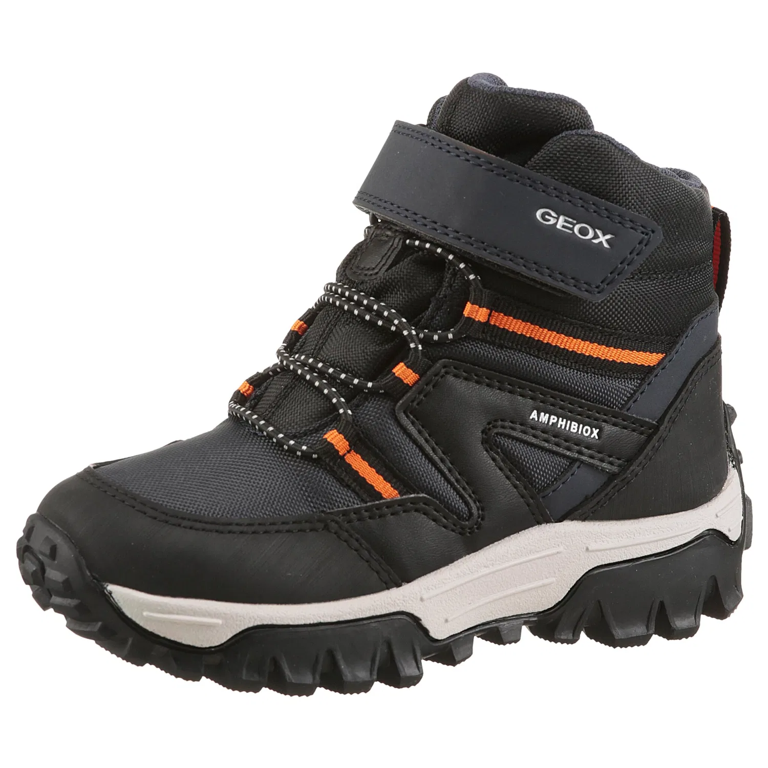 Детские зимние ботинки с Warmfutter Geox, Navy/Orange