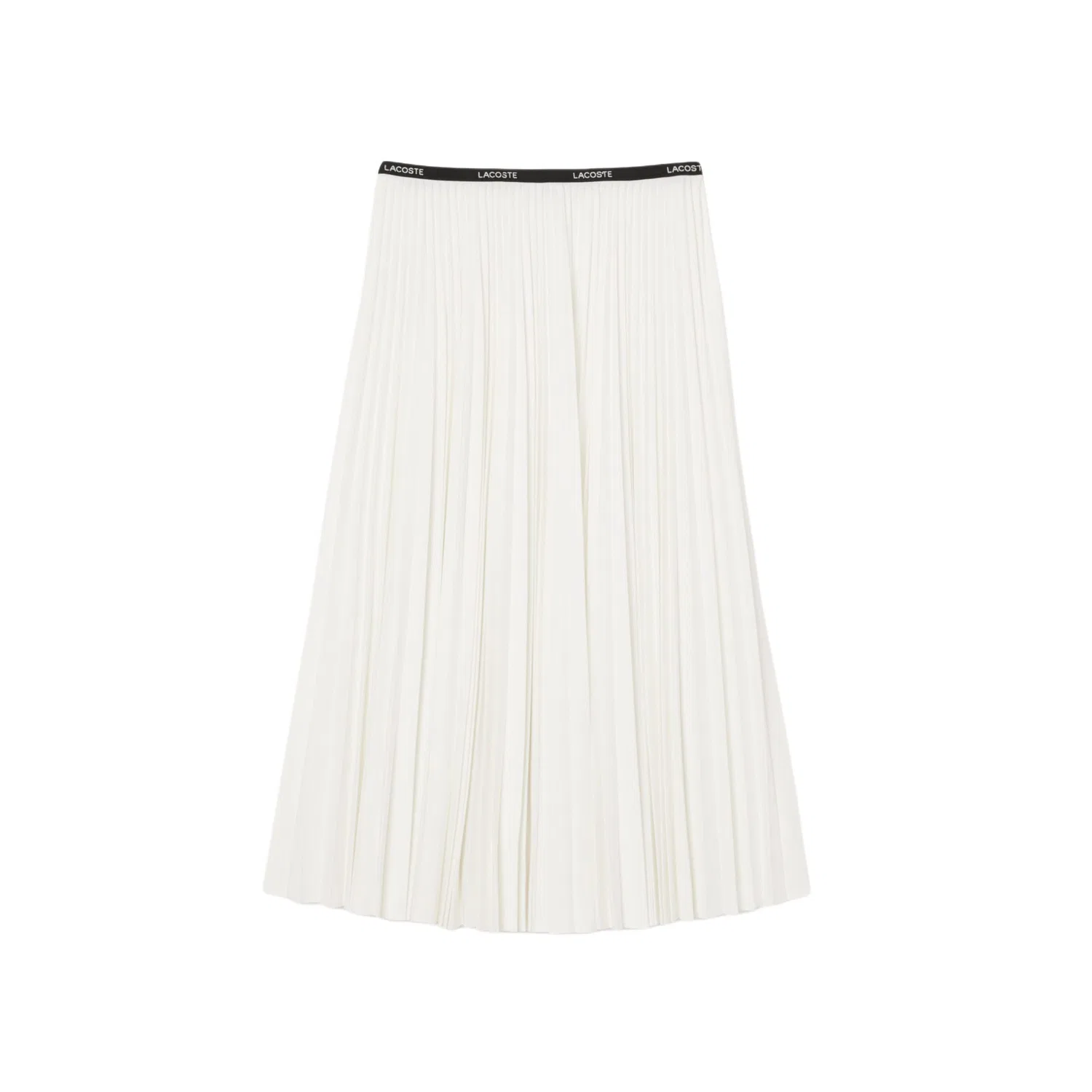 Женская плиссированная юбка с логотипом Lacoste, White/70V