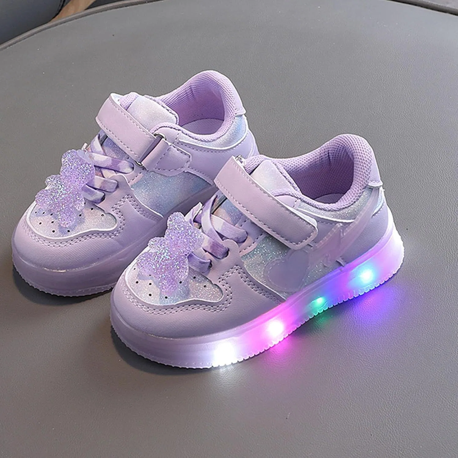 Детские кроссовки для бега с подсветкой IWIHMIV, Purple — фото 3