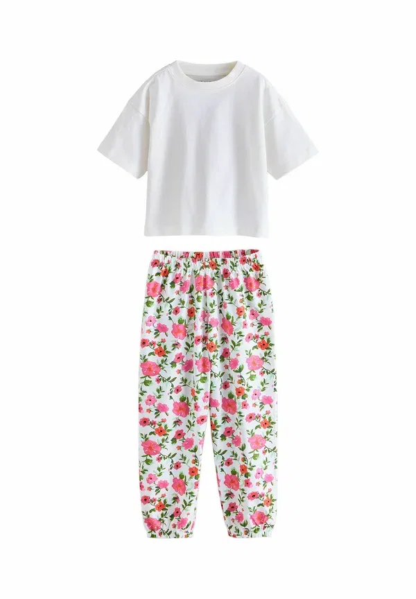 Пижамный комплект из 3 предметов с цветочным принтом Floral 3 pack set, Next, розовый, черный — фото 3