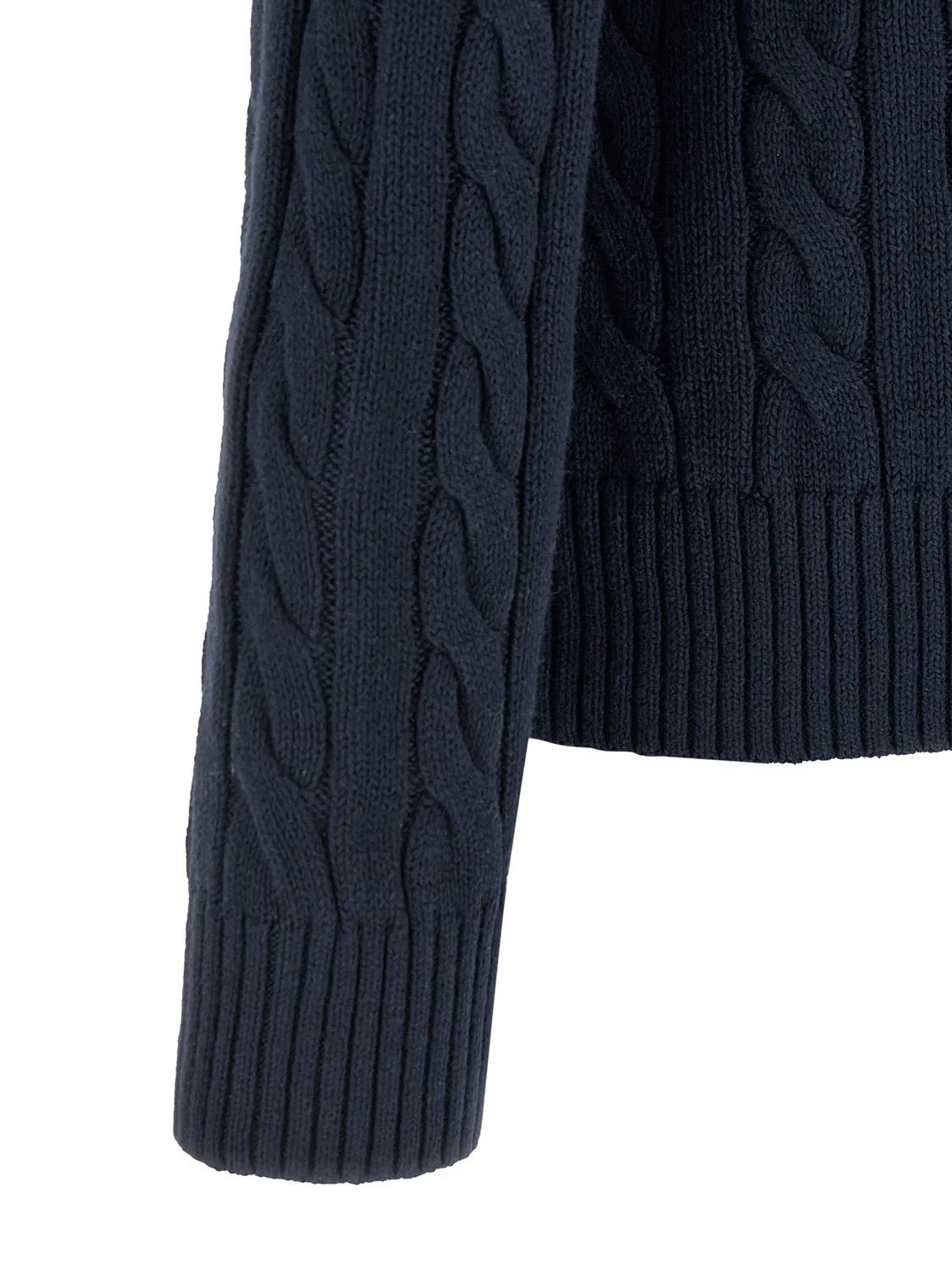 Мужской свитер с текстурным плетением Blue Cotton Cardigan Polo Ralph Lauren, Blue — фото 4