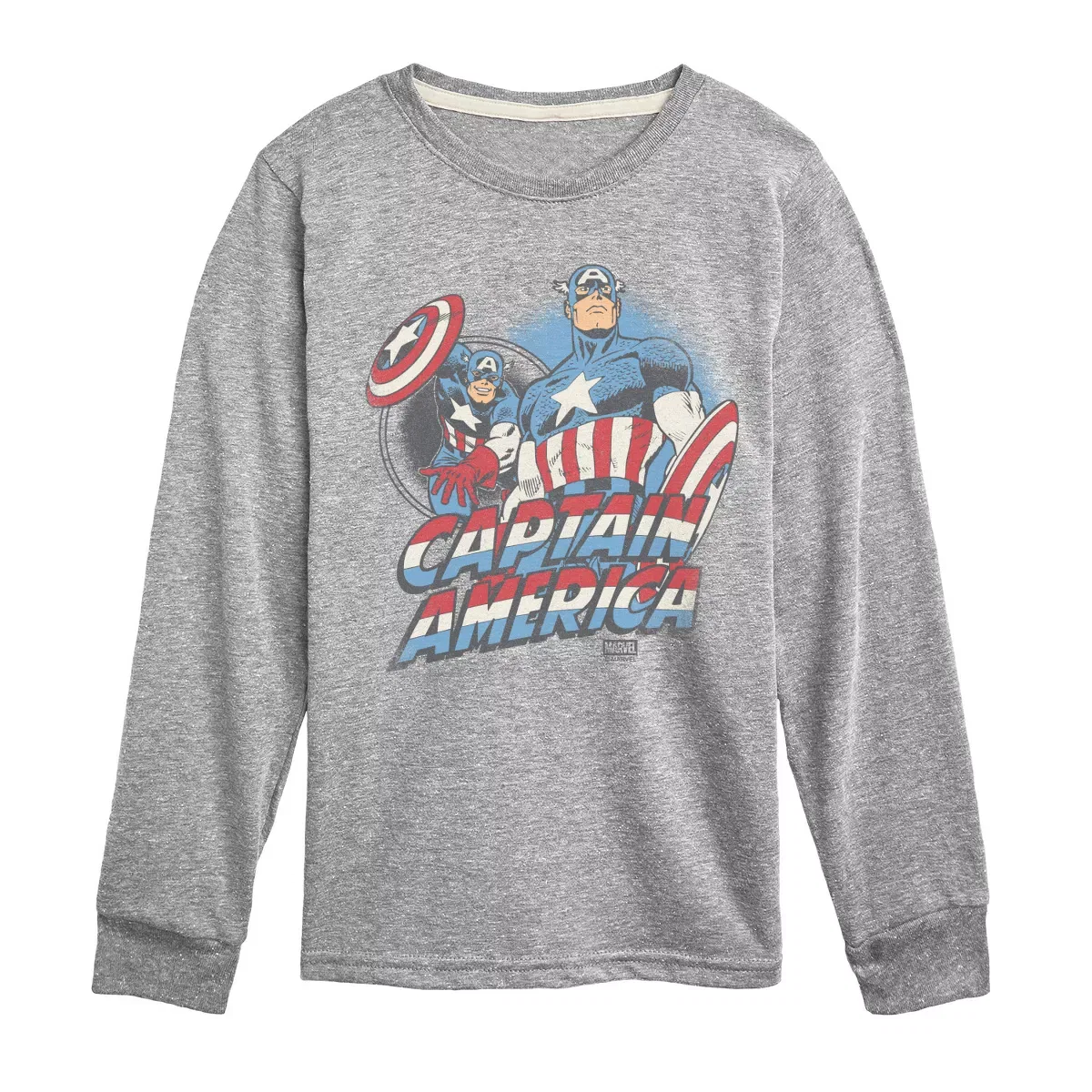 Детское футболка с длинным рукавом Marvel Captain America Pastel Super Hero Athletic Heather