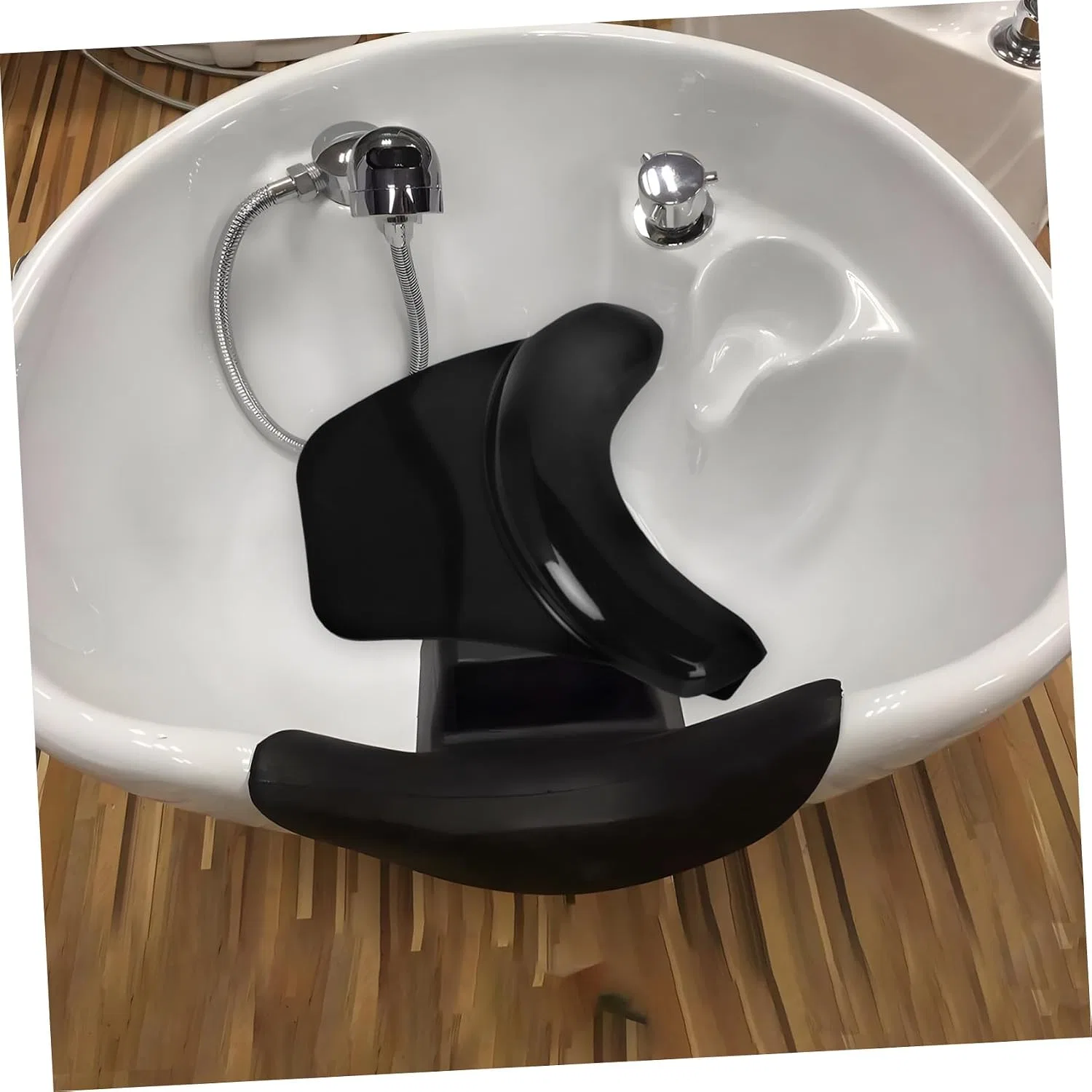Силиконовая подушка для шеи MAGICLULU с присосками, 17.5x17x4 см, Черный — фото 4
