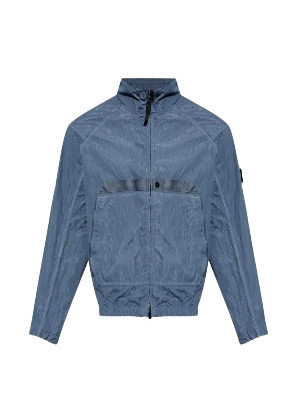 Легкая куртка с высоким воротником и нашивкой-логотипом Stone Island, синий
