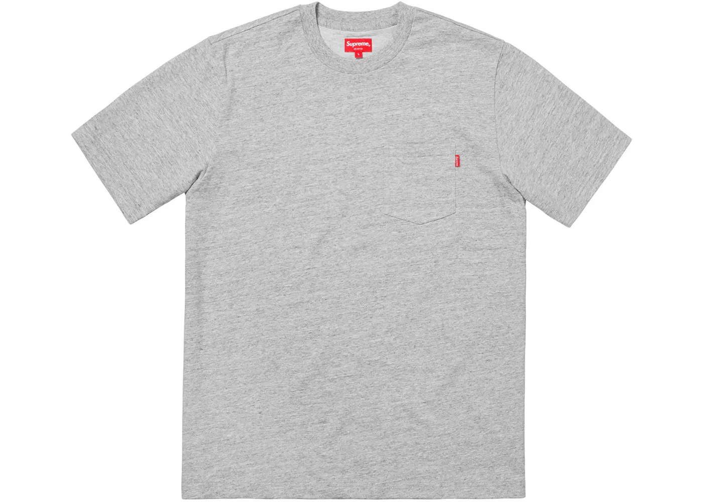 Мужская футболка с карманом Supreme SS Pocket Tee (FW18), цвет Heather Grey
