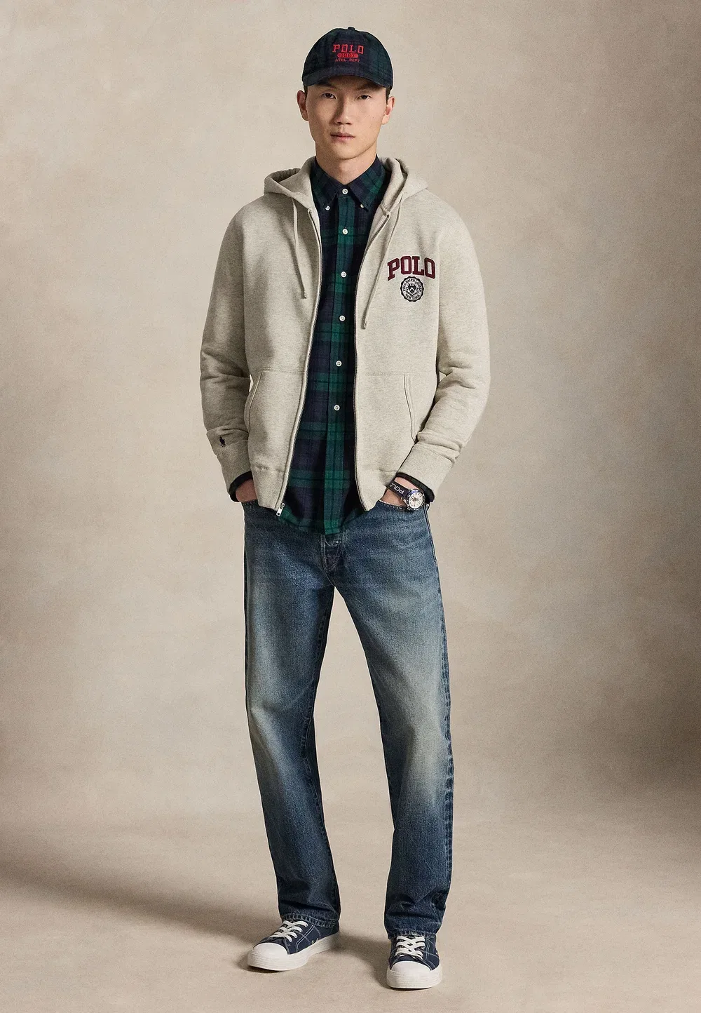 Толстовка на молнии из флиса с логотипом Polo Ralph Lauren, Lt Sport Heather — фото 2