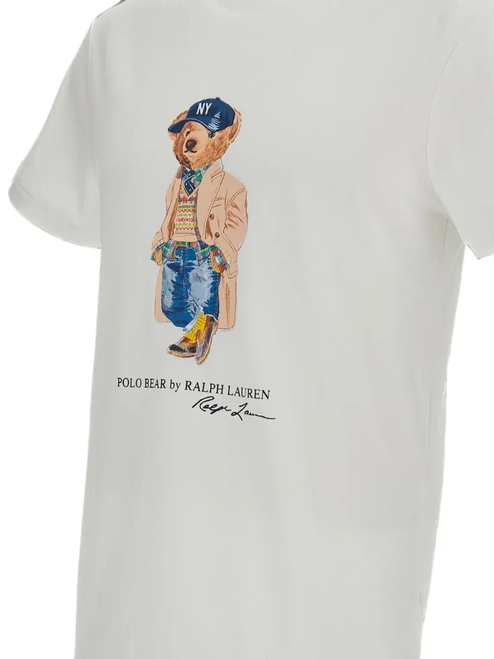 Футболка Polo Ralph Lauren Медведь Custom Slim fit, белый — фото 3