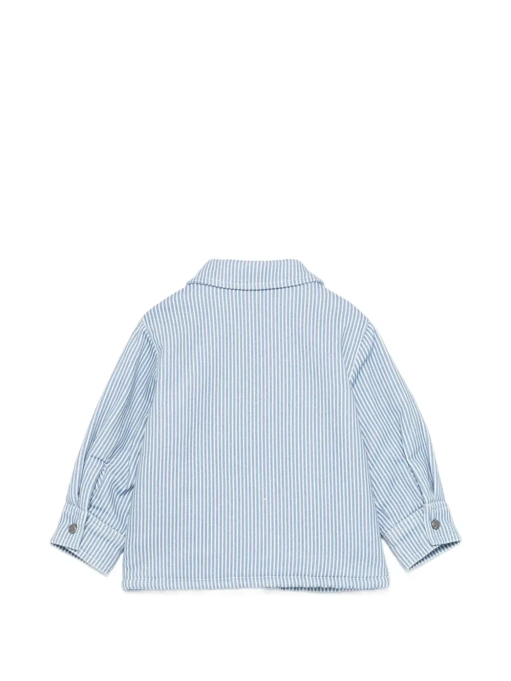 Рубашка-куртка в полоску с графической нашивкой Stella Mccartney Kids, синий — фото 2