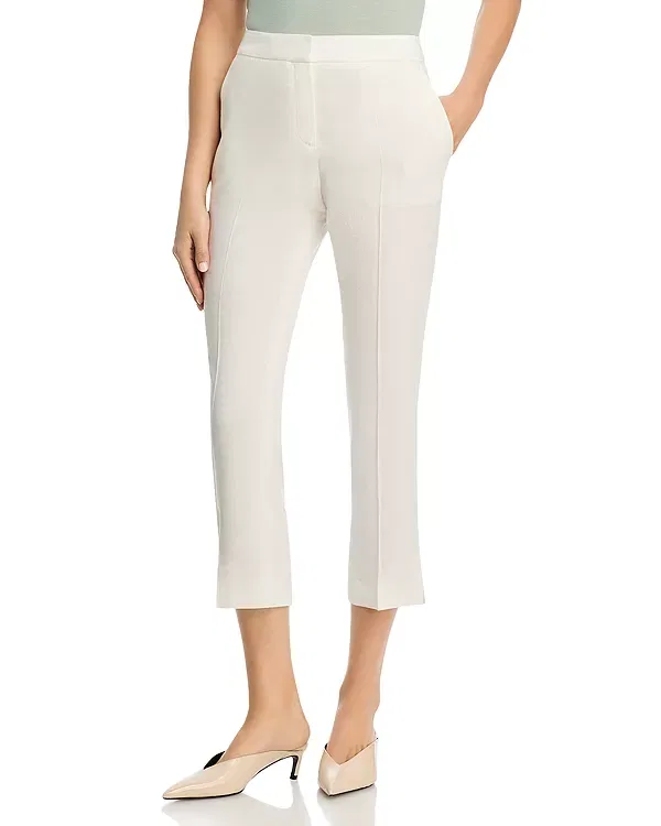 Женские брюки-кроп из льна Bright White Boss, Bright White