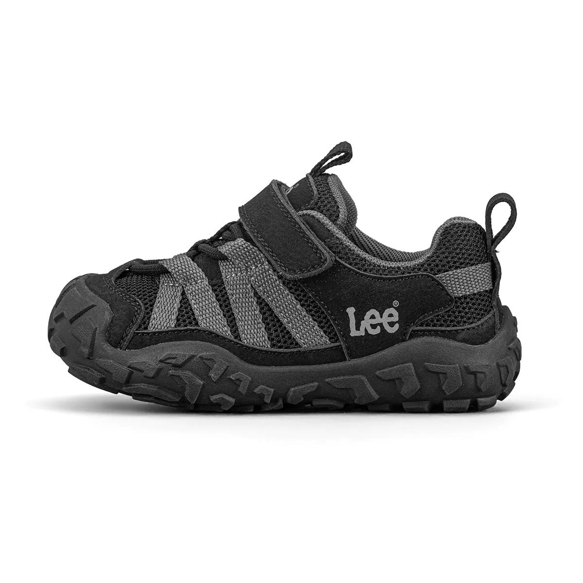 Детские кроссовки с вставками из синтетической кожи, Lee, Black