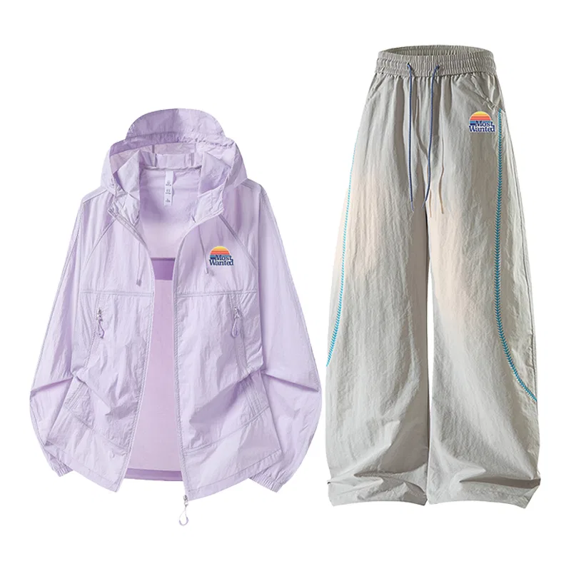 Детский спортивный костюм из тонкого трикотажа, Blue Ice Purple/Light Gray Pants, MostwantedLab, Черный