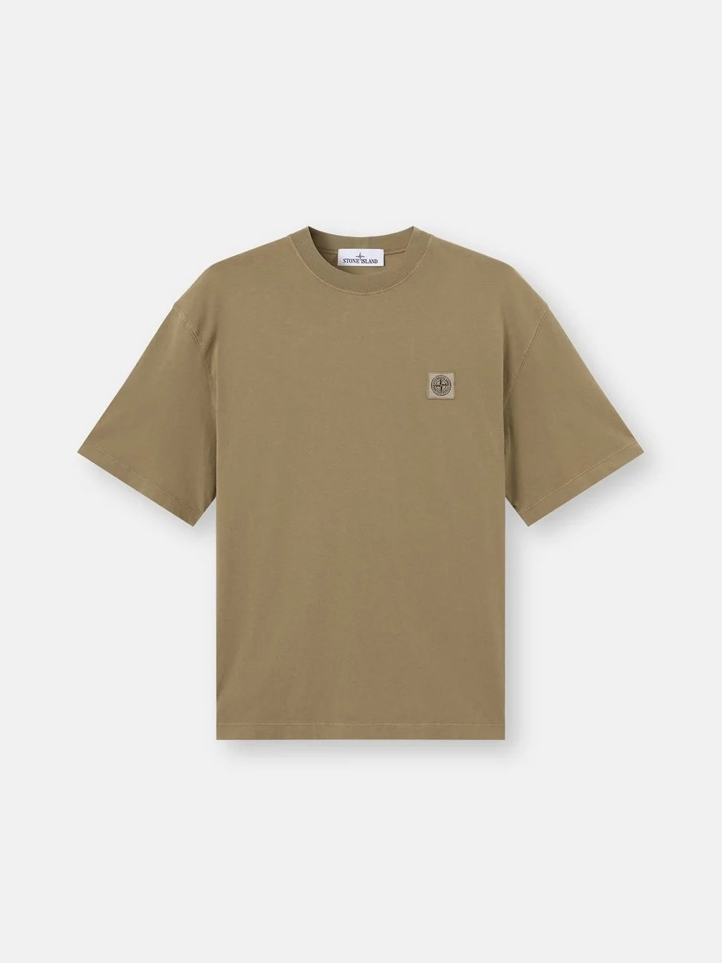 Мужская футболка Stone Island Regular-fit With Compass Patch, военный зеленый — фото 2