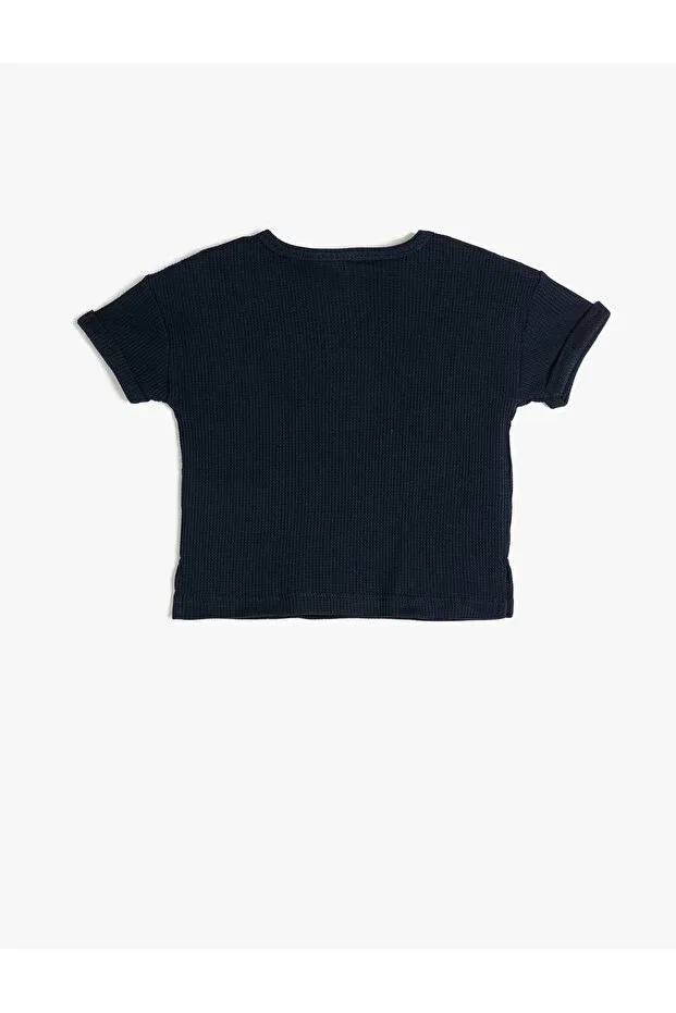 Детская футболка хлопковая Koton, Navy Blue — фото 2