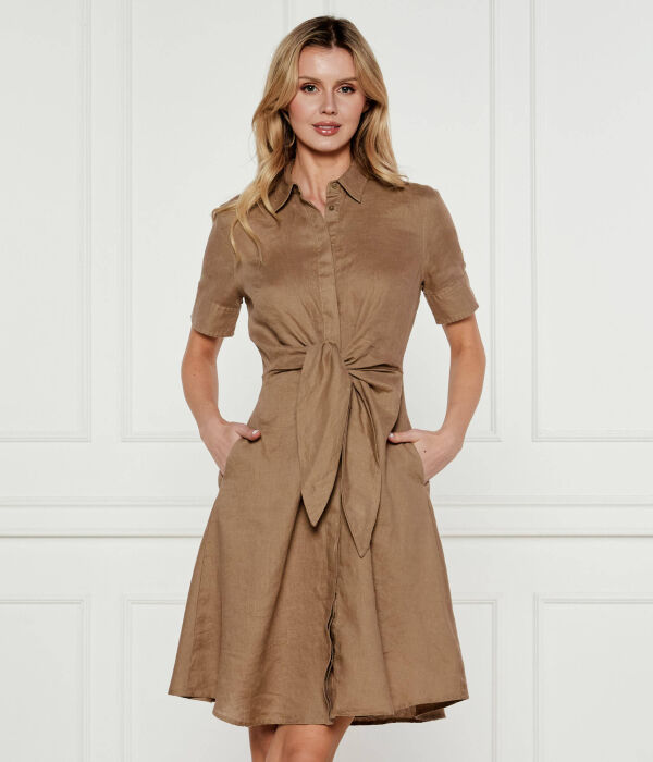 

Льняное платье вакана Lauren Ralph Lauren, коричневый