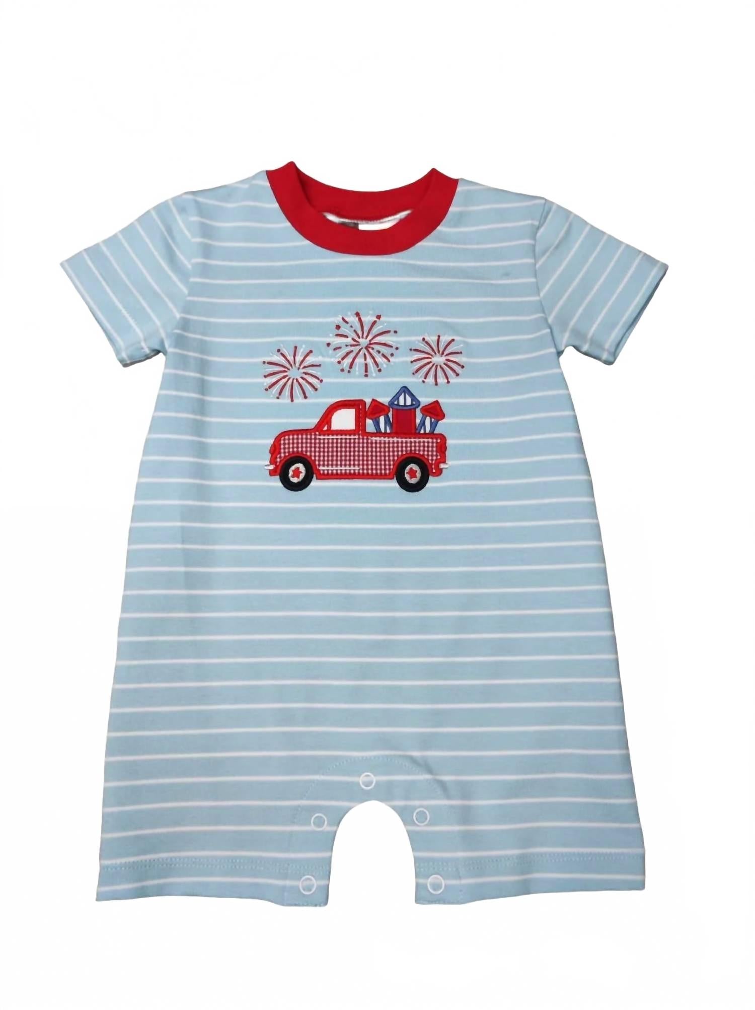 

Детский комбинезон с аппликацией "Фейерверк" в голубом цвете Banana Split