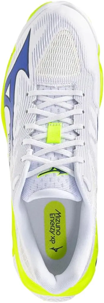 Волейбольные кроссовки Mizuno Wave Lightning Elite, бело-желто-голубые, верх из синтетических материалов — фото 4