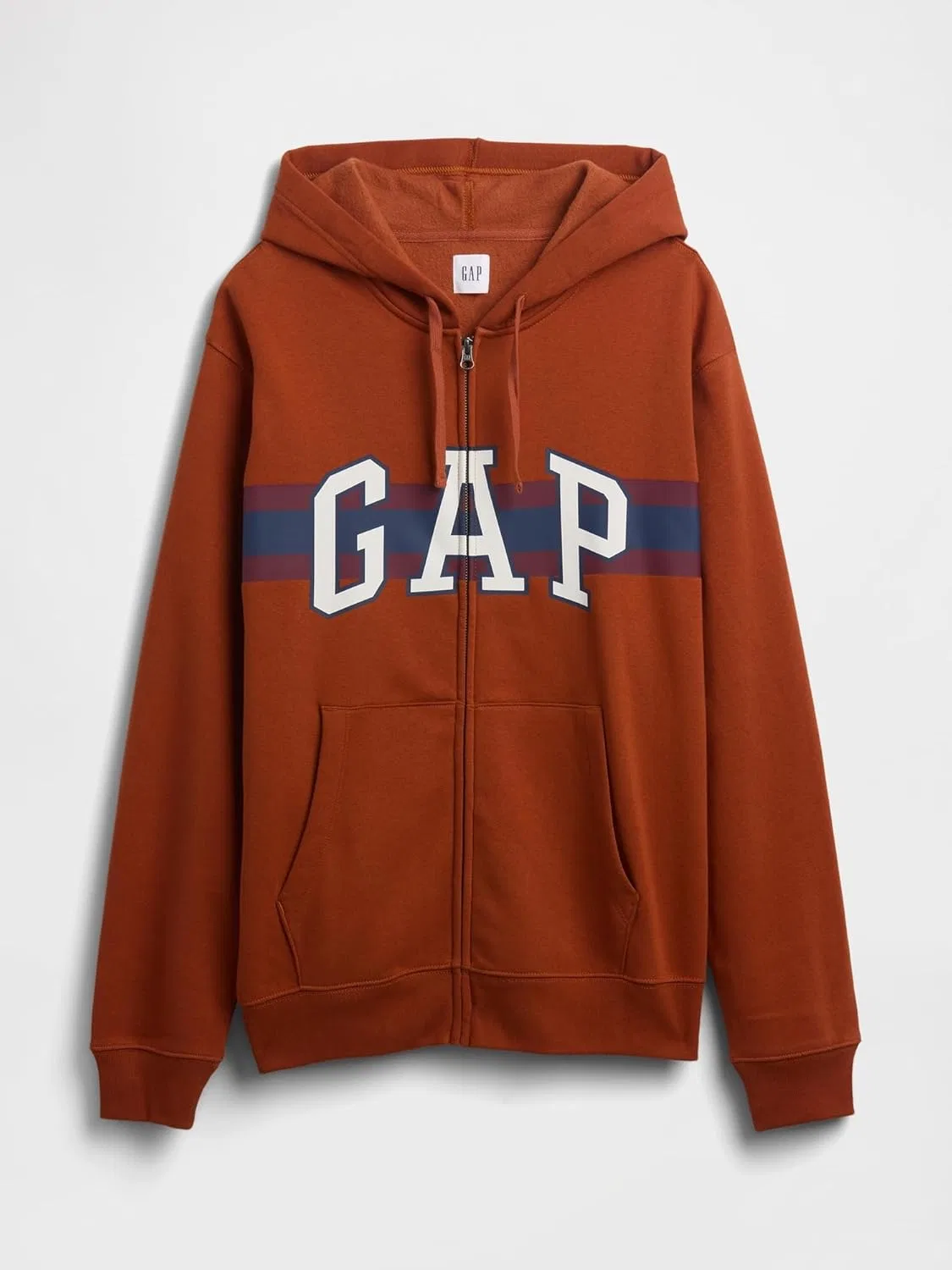 Худи с капюшоном на молнии GAP, цвет Copper Spice 245 — фото 4