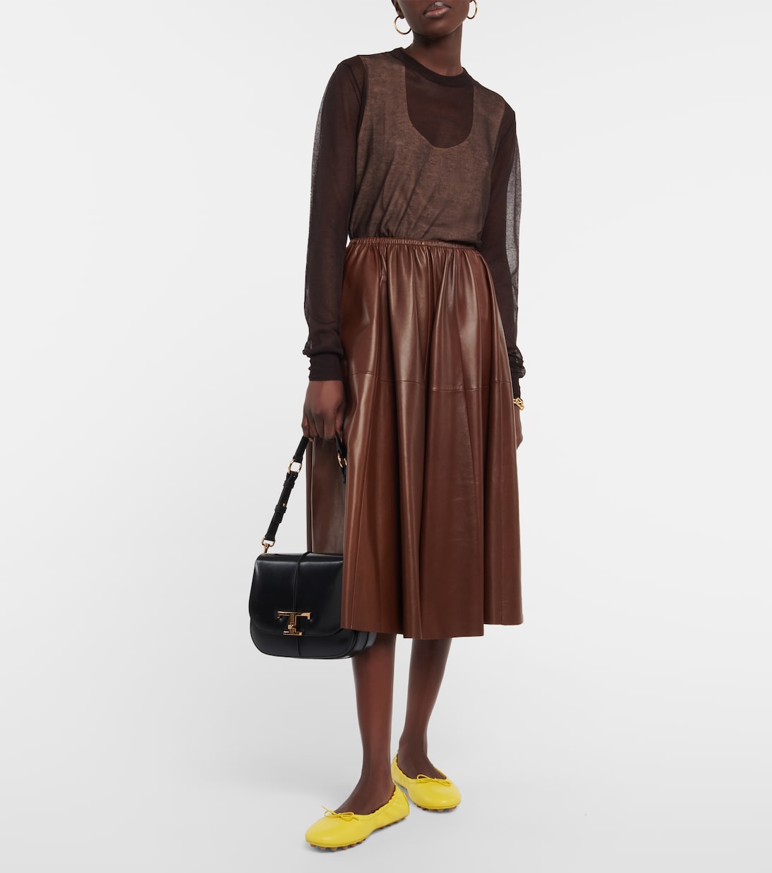 Прозрачный свитер из смесового хлопка Tod's, коричневый — фото 2