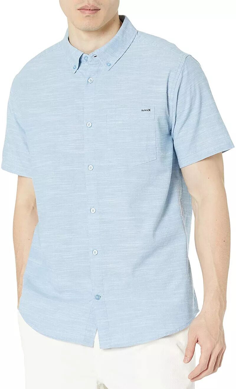 

Мужская эластичная рубашка с короткими рукавами Hurley One & Only, синий