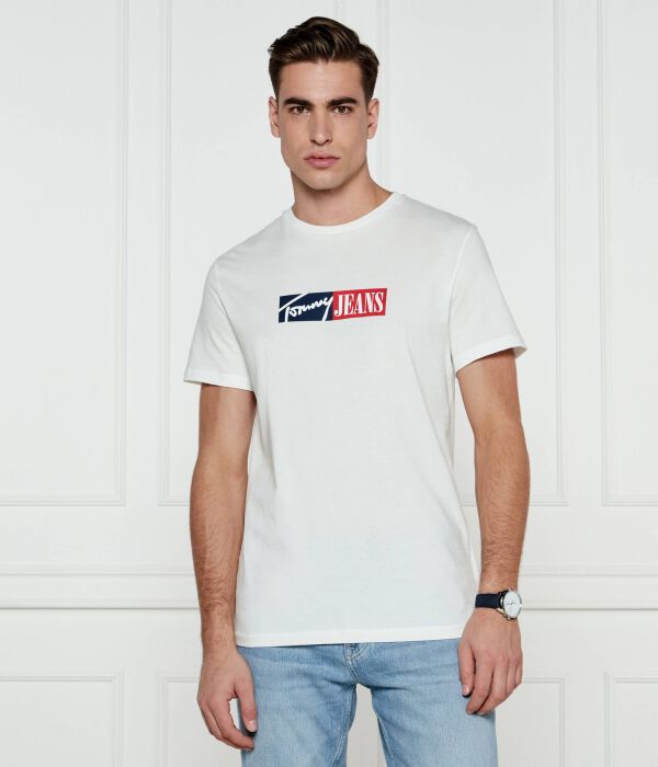 

Футболка мужская Tommy Jeans с логотипом бренда, белый