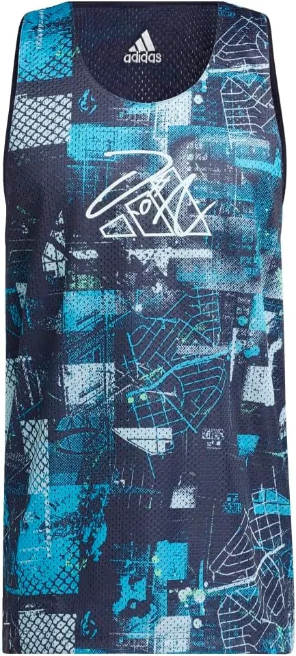 Мужская майка Adidas Dame Dollar Tank, мультиколор/темно-синий