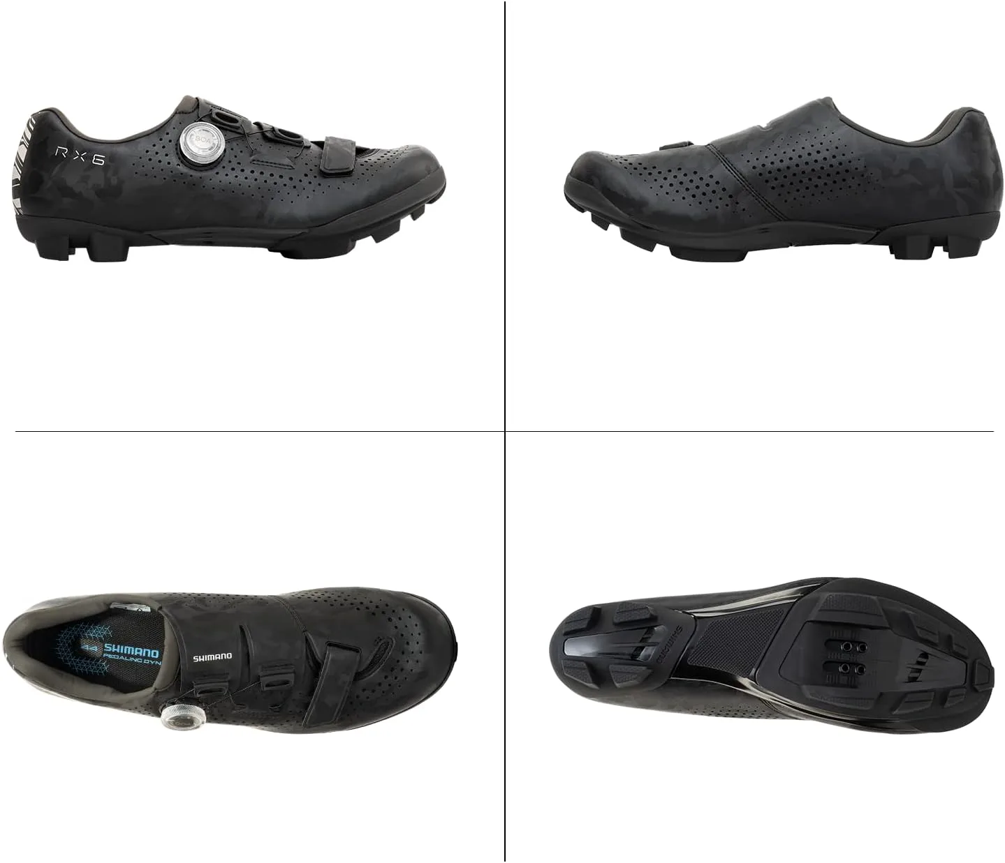 Велотуфли для гравийной езды SHIMANO SH-RX600 для мужчин, черный — фото 3