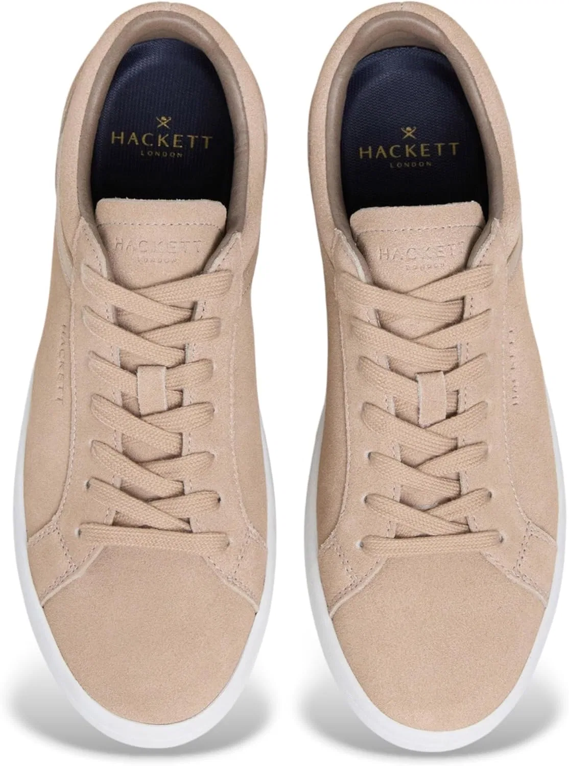 Кроссовки Hackett London Beck Vibes из бежевой кожи — фото 4
