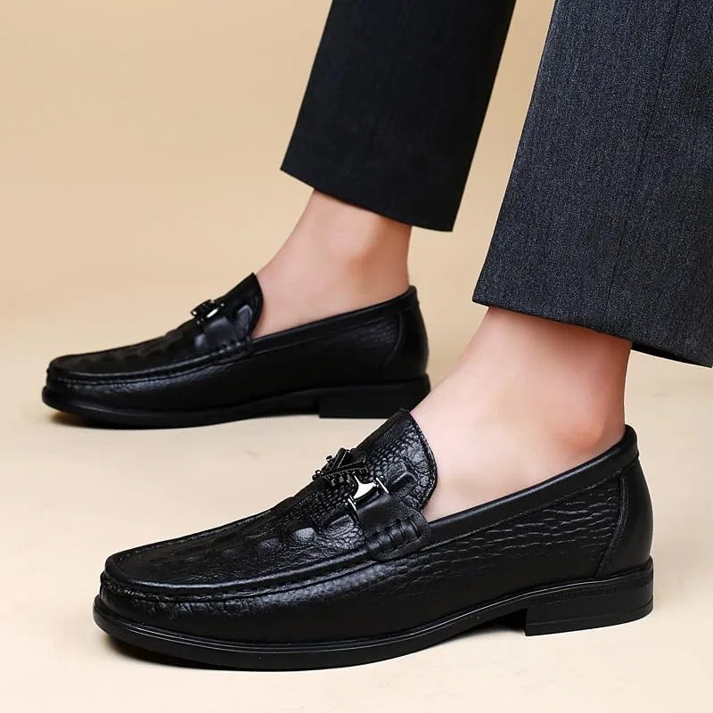Туфли кожаные, Vintage, Loafers & Slip-Ons, Black DHFIRUFSHLO — фото 2
