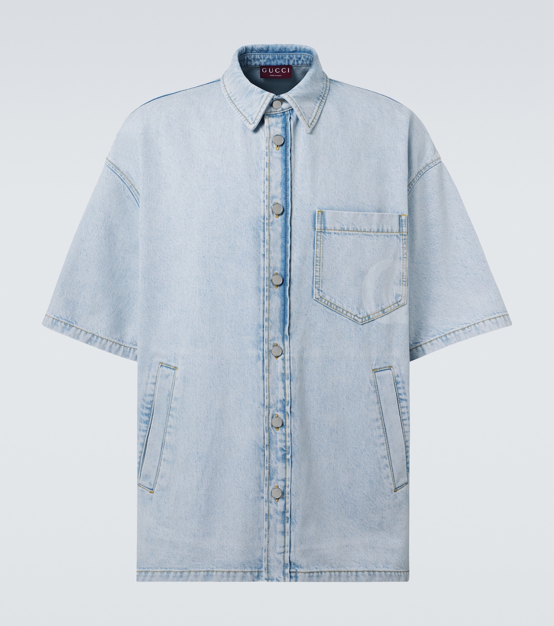 

Джинсовая рубашка Gucci, Light Blue /Ivory