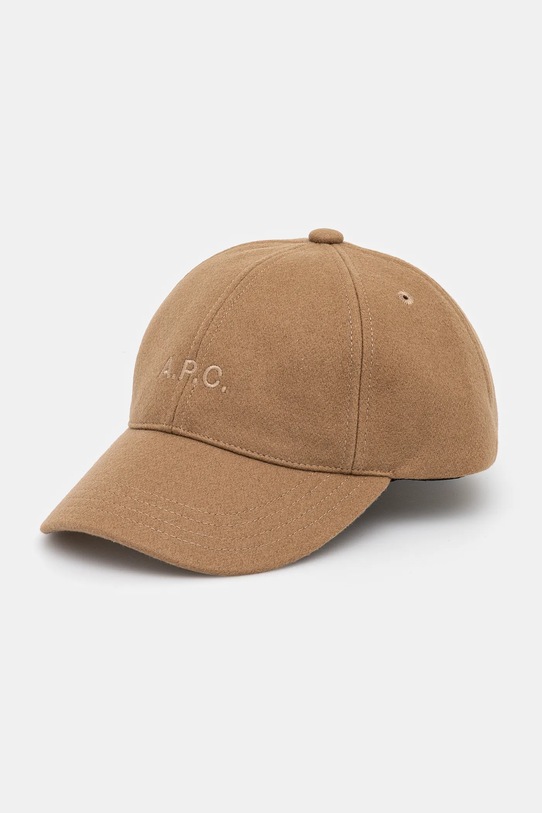 

Шерстяная кепка с козырьком Casquette Charlie A.P.C., коричневый