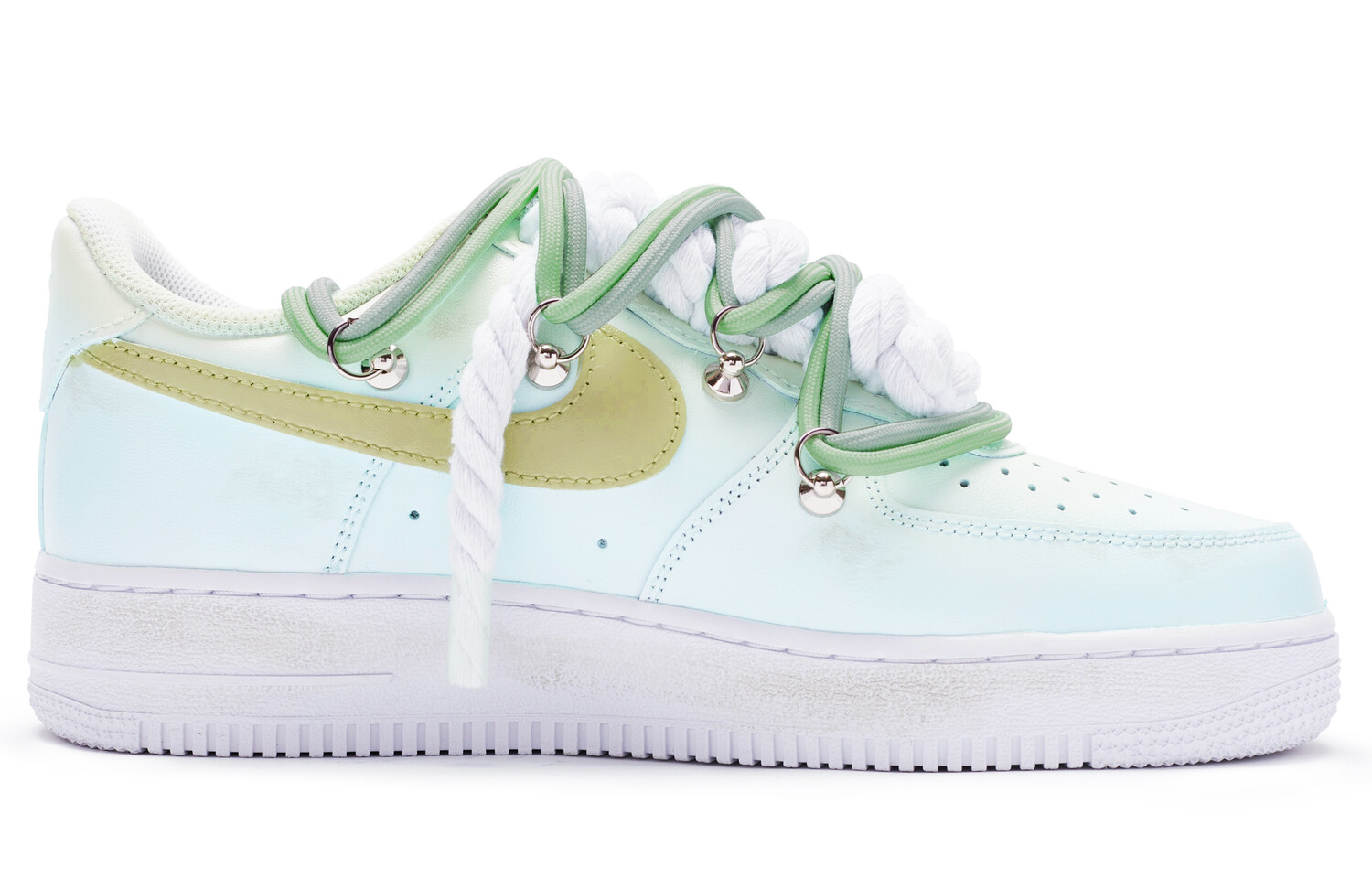 

Кроссовки Nike Air Force 1 Skateboard Shoes Men Low-Top Avocado Green/blue