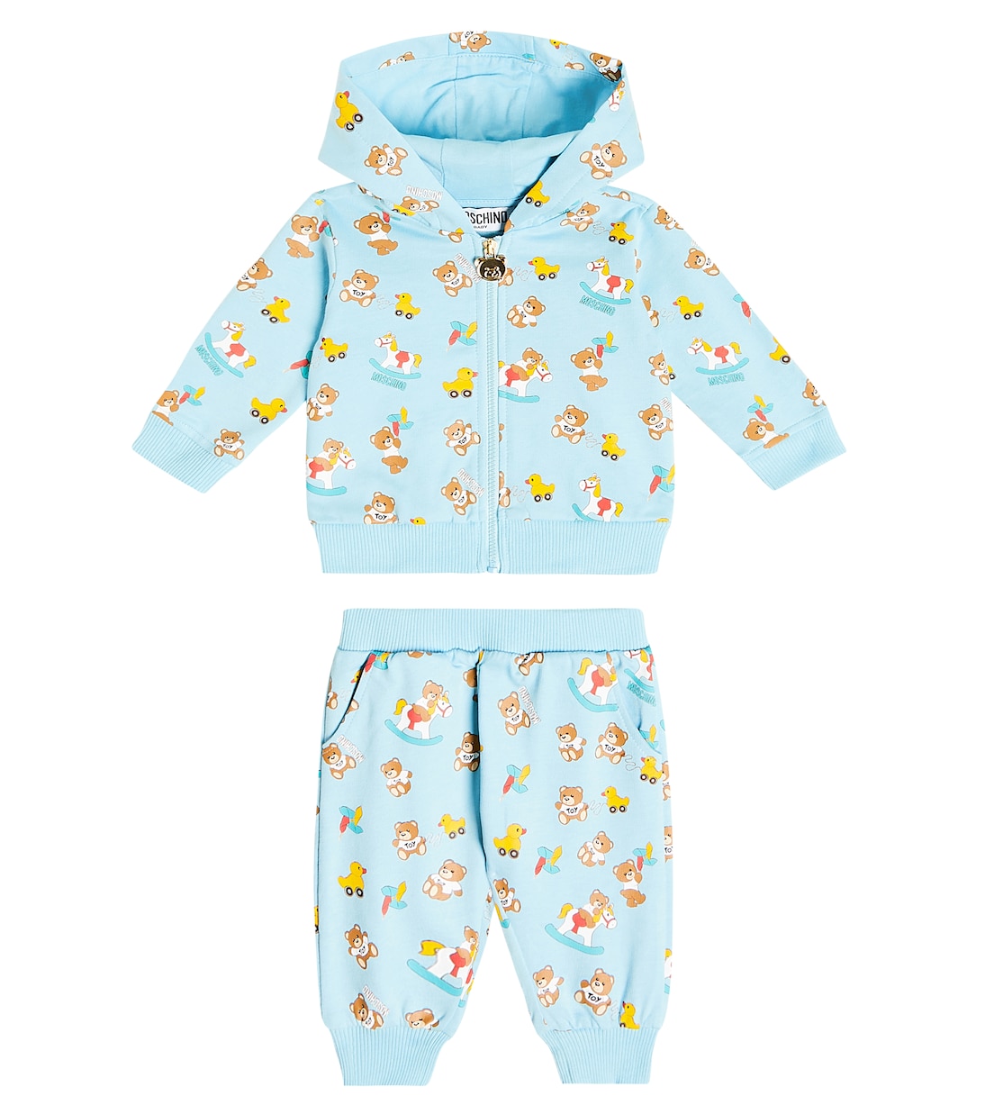 

Детский спортивный костюм из хлопкового джерси с принтом Moschino Kids, Sugar Rose Toy Play