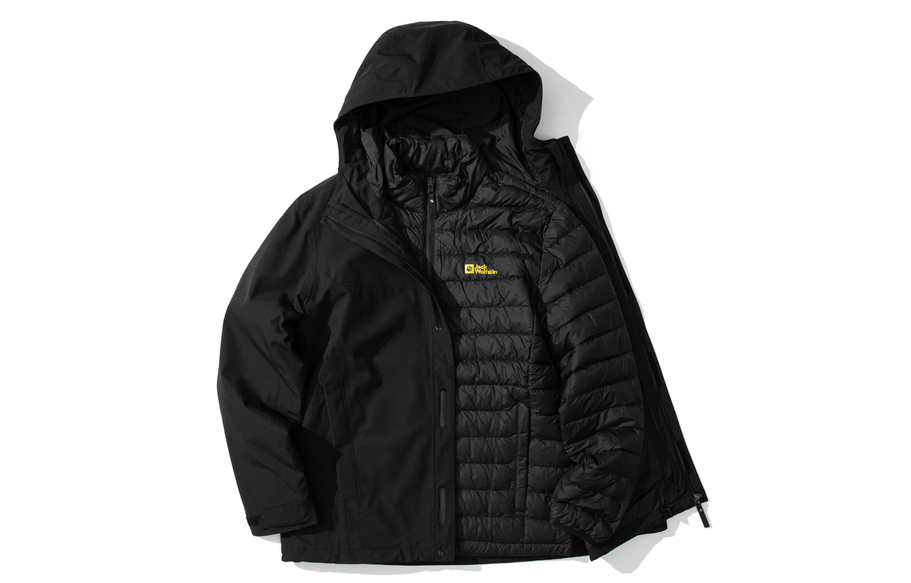 

Куртка-ветровка Jack Wolfskin для пешего туризма, городской жизни, путешествий и поездок на работу, водонепроницаемая и ветрозащитная, унисекс, Ebony Black/6230