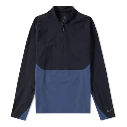 

Мужская спортивная тренировочная футболка Nike Lab с застежкой-молнией до середины груди, черная