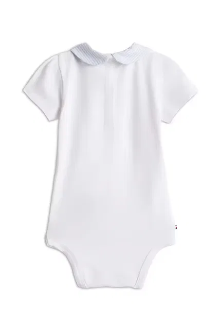 Боди с коротким рукавом модель с воротником Peter Pan Tommy Hilfiger, белый — фото 2