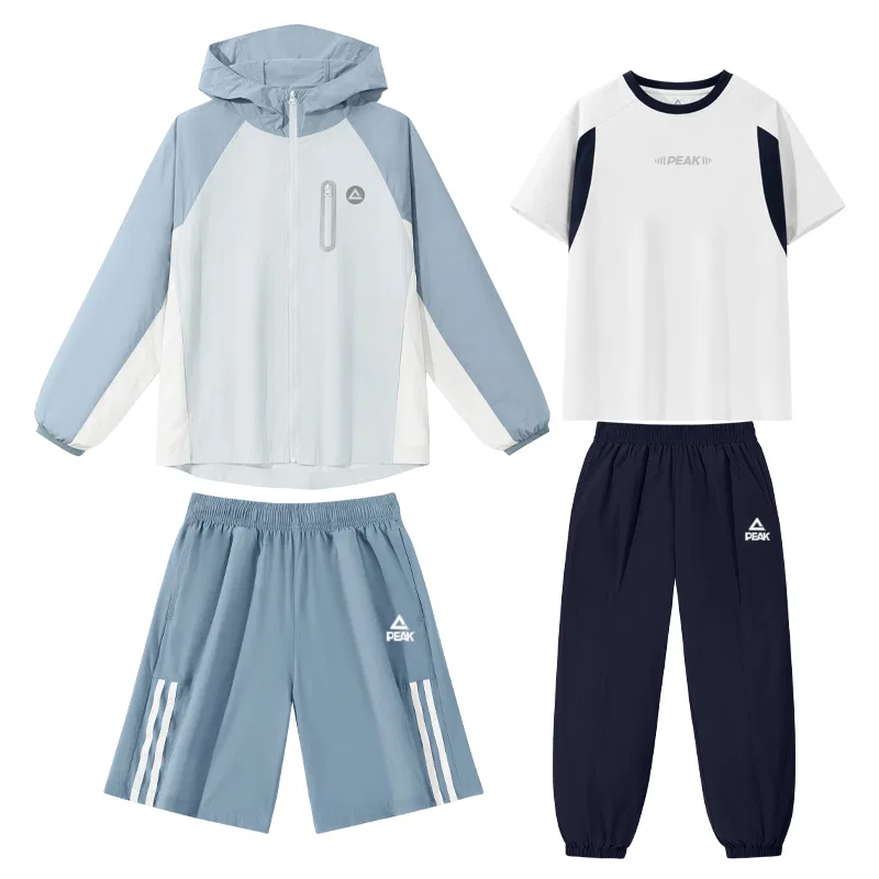 Спортивный костюм детский PEAK Navy Blue-White-Gray Blue-Blue-PK Label White Silicone K