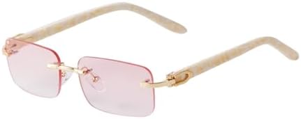 

Солнцезащитные очки в стиле ретро 2026 года, без оправы, с мраморным рисунком, из ацетата, для мужчин и женщин, модные, с зелеными линзами, прямоугольной формы MTZJH, C6