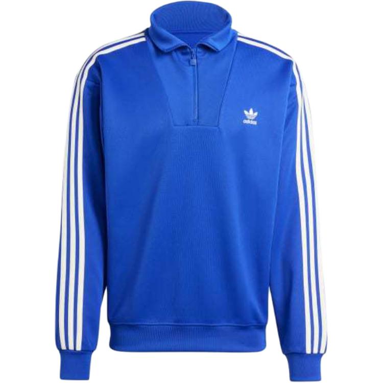 ADICOLOR FUNNEL NECK TRACK TOP Американский свитшот мужской Полупрозрачный синий Adidas — фото 2