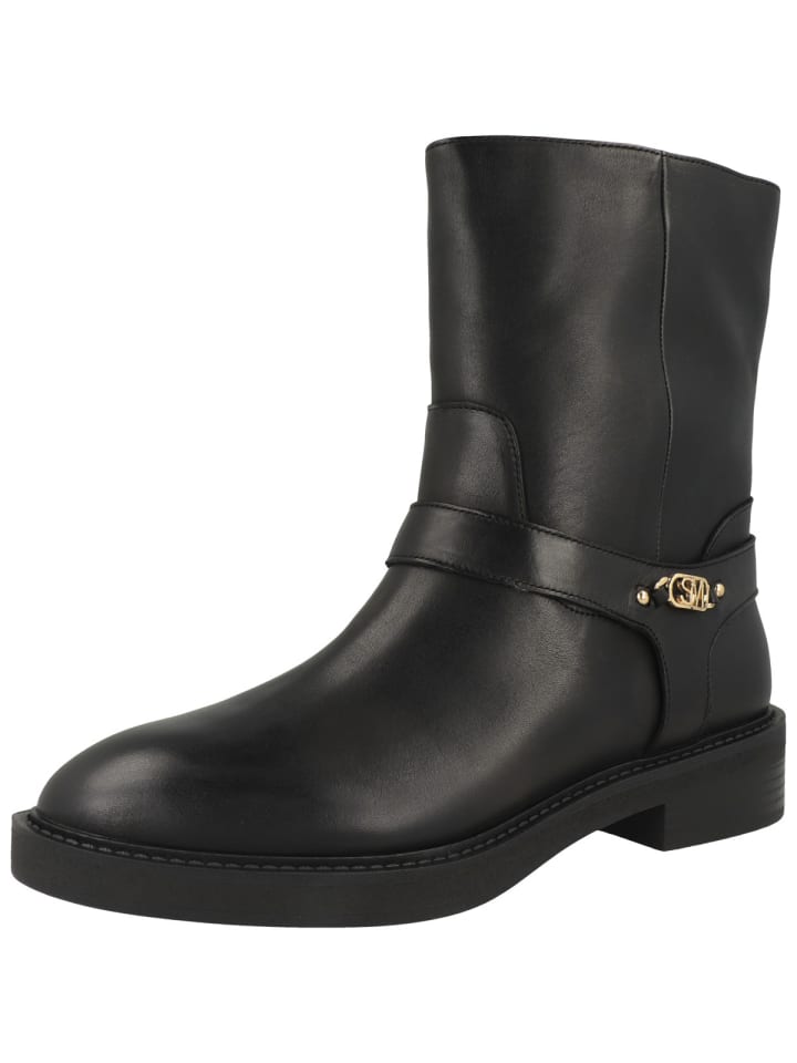 Женские ботильоны Steve Madden кожаные с пряжкой, черный — фото 4