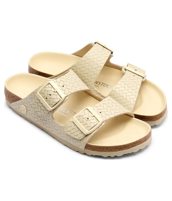 Кожаные тапочки Arizona Lena Narrow fit Birkenstock, бежевый — фото 3
