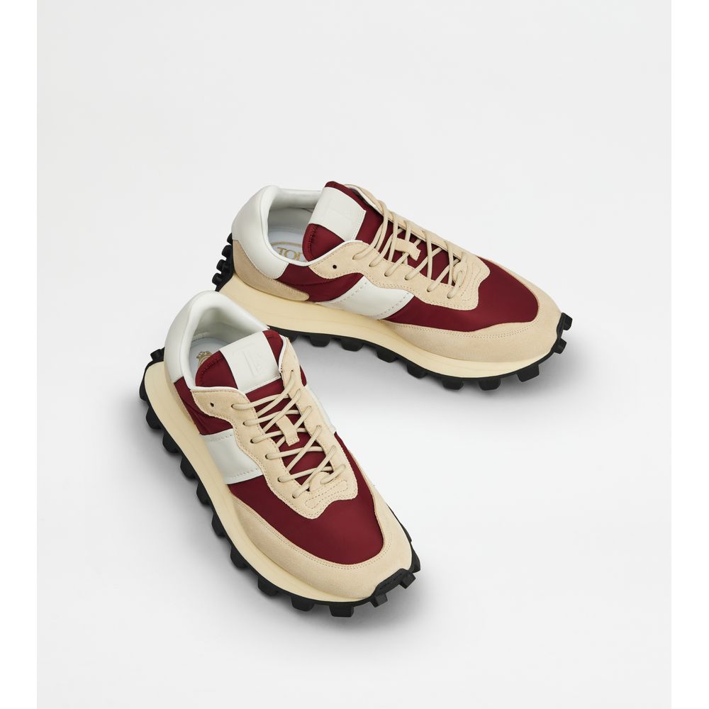 Кроссовки Tod's 1T из замши и ткани, бежевый/белый — фото 2