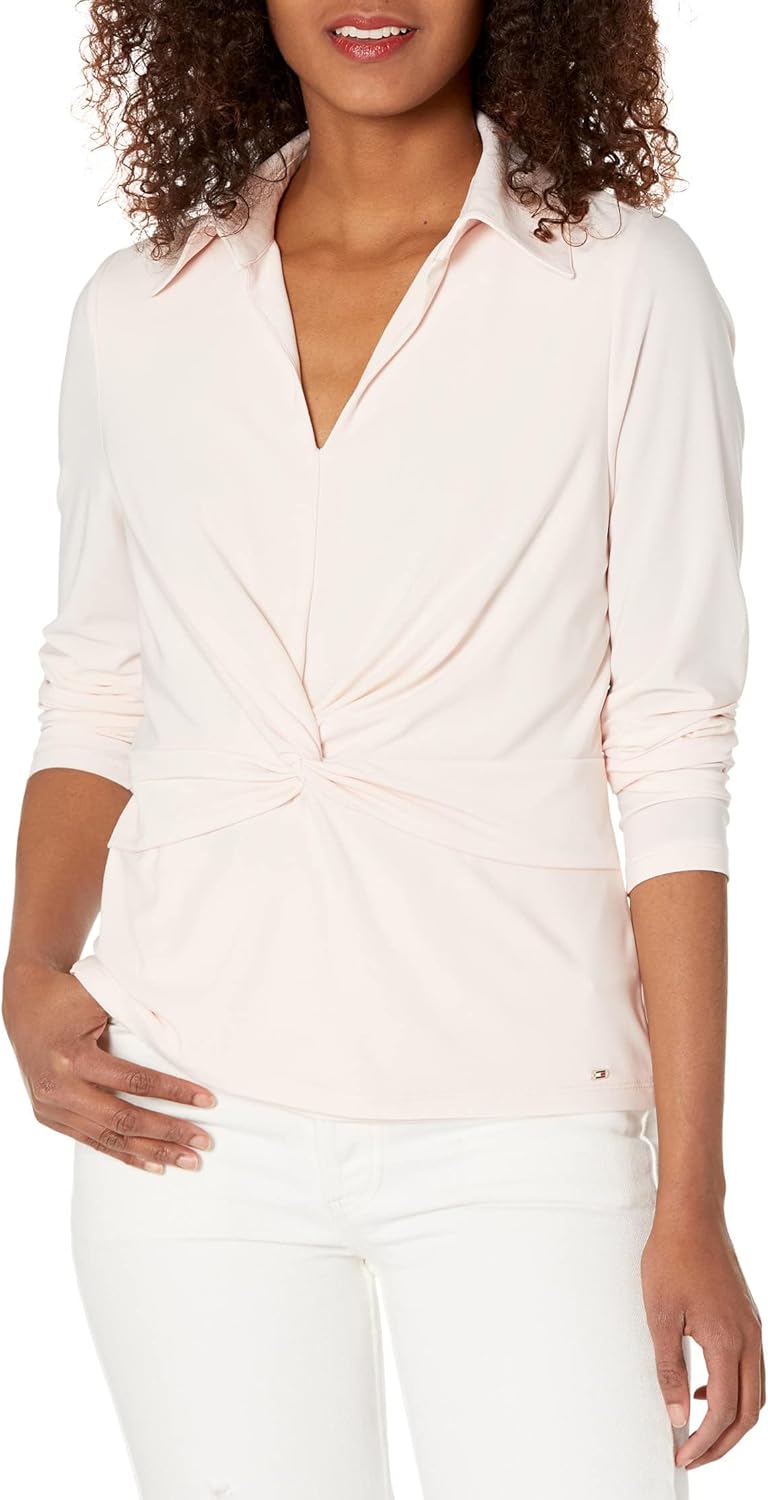 

Женский топ с длинными рукавами и узлом Tommy Hilfiger, Powder